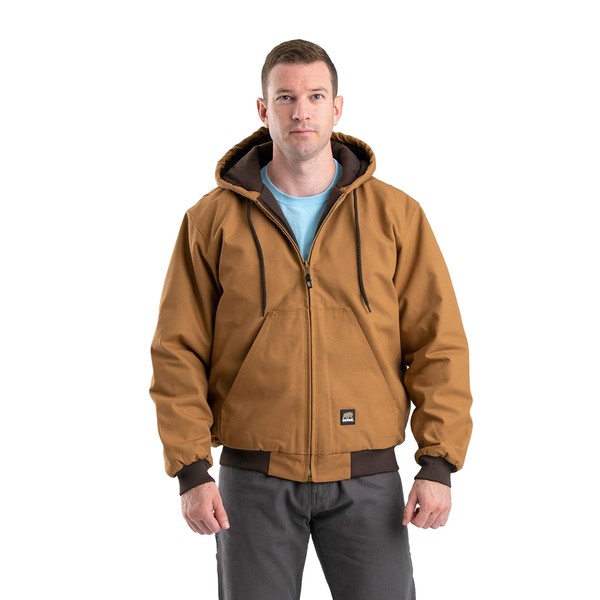 Berne Men's Heritage Hooded Jacket, Large Regular, Brown Duck