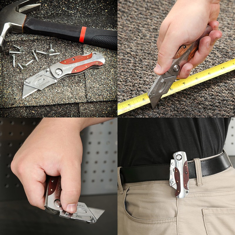 Sheffield 12115 Folding Utility Knife, Stocking Stuffers, Gifts for Men,