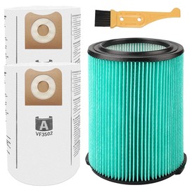 VF6000 5-Layer Replacement Filter for Ridgid 5-20 Gallon Wet Dry Vacuums WD5500 WD0671 WD6425 WD7000, VF3502 Vacuum Bags for Ridgid 12 to 16 Gallon Wet Dry Vacuums WD1950 WD1956 WD1850