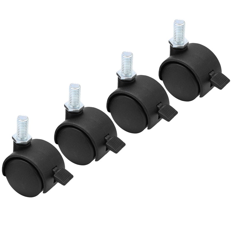 suiwotin 4pcs 1 Inch Swivel Caster Wheels, M8 Threaded Stem