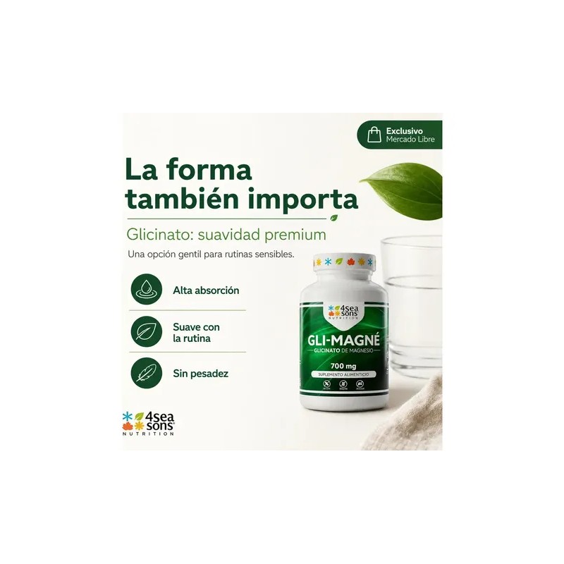 Seasons Nutrition Gli Magné Glicinato Magnesio 700 Vitamina Suplemento Alimenticio