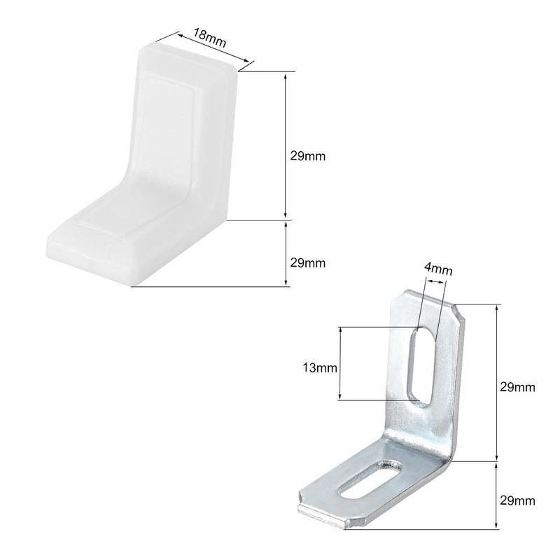 sourcing map 29mmx29mmx18mm Metal Plastic L Shaped Angle Bracket Shelf
