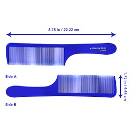 Styling Gear 400 Barber Comb Clipper - Flexible Styling, Blending & Fades - Mens Combs for Flattop - 1 Pc. (Blue)