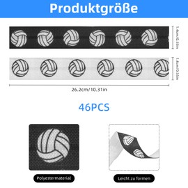 Pack of 46 Volleyball Hair Bands in Bulk Pack, Elastic Volleyball Bracelet, Cool Volleyball Sports Hair Bands, Gifts for Volleyball Players, Perfect Hair Headbands (Black, White)