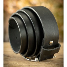 Angus Stoke Westerngürtel Geronimo aus Büffelleder – Handgefertigter Cowboy- & Rodeo-Gürtel für Damen & Herren – Vintage-Ledergürtel mit Metallschnalle (Schwarz, Bundweite - 110 (54-56))