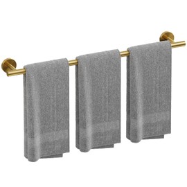 Brushed Gold Towel Bar, 30 Inch Towel Rack for Bathroom Wall-Mounted, SUS304 Stainless Steel, Total Length 32 Inch