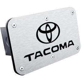 Au-Tomotive Gold, INC. Brushed Finish Laser Cut Trailer Tow Hitch Cover Compatible with Toyota Tacoma Class II