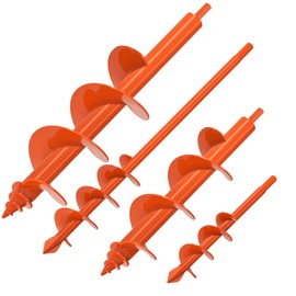 Insaga Auger Drill Bit for Planting 4Pack Garden Auger Post Hole Digger - 1.6x9'',2x16'',3x12'',3.5x16'', Safety Edges Spiral Earth Auger Bulb Drill Bit for Fence Posts, Flowers Plants, Umbrella Holes