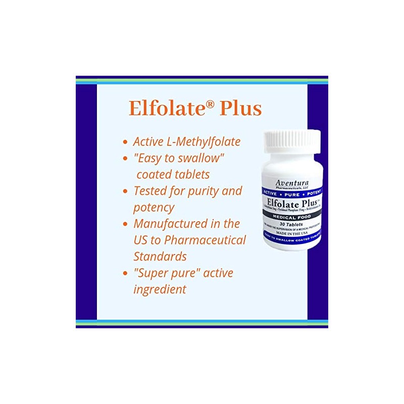 ELFOLATE Plus® 3mg Bonus Pack 100 Tablets L-Methylfolate Methyl Folate