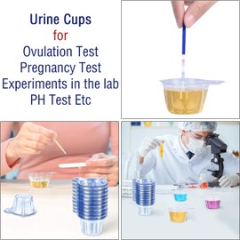 Urine Cups Plastic Urine Collection Cups Disposable Urine Specimen Cups for Pregnancy Test, 40 ML (60 Pieces)