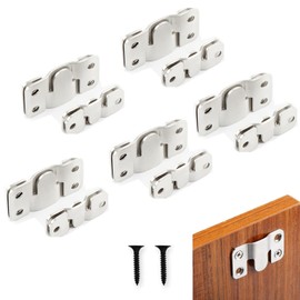 10 Pairs/20 Pcs Flush Mount Bracket, Stainless Steel Interlock Hanging Buckle Photo Frame Hook, Heavy Duty Picture Hangers Wall Mounting Brackets for Furniture Connector (Silver)