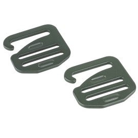 WarmHeartting 2pcs Metal Heavy Duty G-Hook Flat Steel Hanging Buckles for I Inch Webbing Tactical Gear Accessories