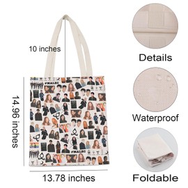 LEVLO Shadow TV Show inspired Tote Bag Warlocks Vampires Nephilims Seelies Werewolves Shopping Bag Bookish Gift (warlocks vampires)