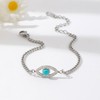meosked Dainty Gold/Silver Evil Eye Bracelets for Women (silver)