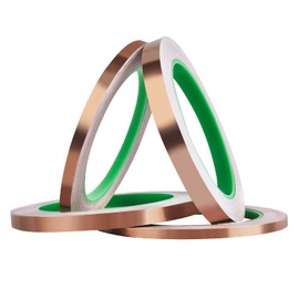 Meideal Copper Foil Tape [4 Pack] (5mm,6mm,8mm,10mm) X 66FT with Dual Conductive Adhesive Copper Tape for Guitar, Electrical Repairs, Arts & Crafts, Stained Glass, Paper Circuits, Soldering, Grounding