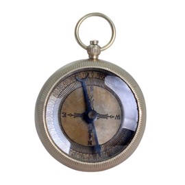 THE Unltd India Brass Pocket Compass with Hook, 1.8 Inch Vintage Portable Fully Functional Compass for Navigation, Nautical Collectible Unique Gift
