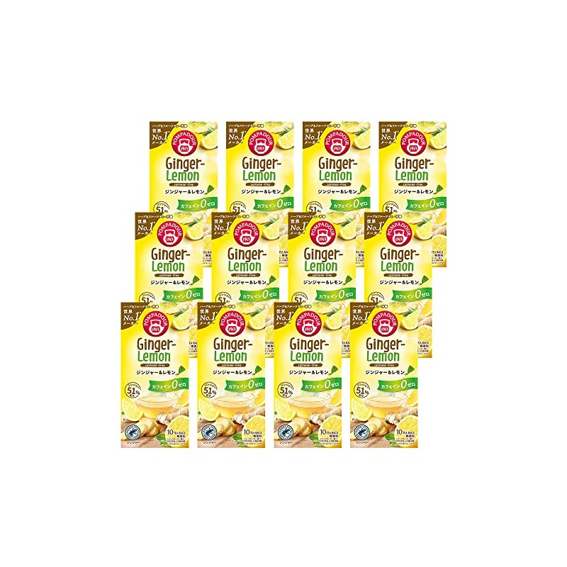 Pompadour Ginger & Lemon 10 Tea Bags x 12 Sets
