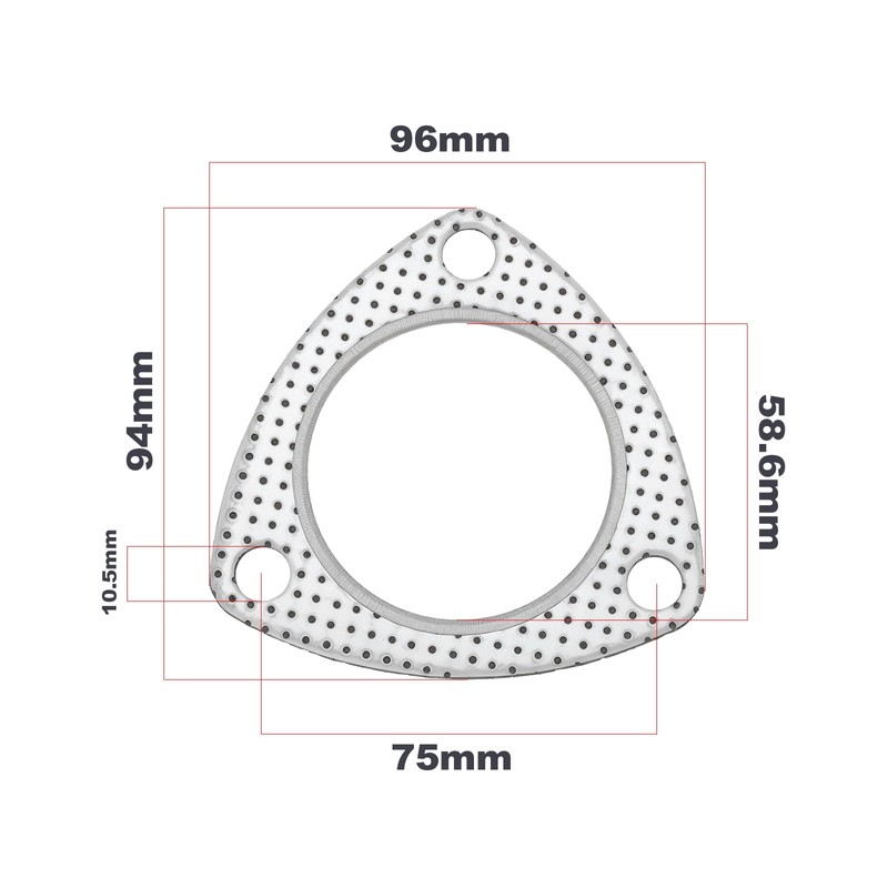 YINETTECH 2Sets Exhaust Gasket Exhaust Pipe Metal Gasket Replacement Part