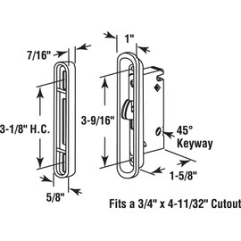 Prime-Line Products E 2487 Sliding Door Mortise Lock and Keeper