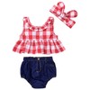 playera sin mangas con lazo y volantes para bebé y
