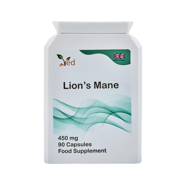 Ved Lion’s Mane Supplement 450mg, Lion's Mane Mushroom 15:1 Extract