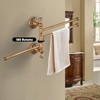 Leyden Swivel Towel Bar, Antique Brass 3 Arm Swing Towel