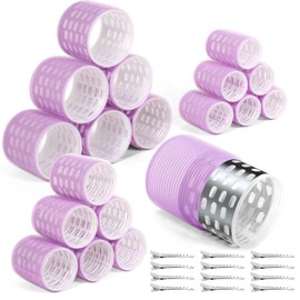 Tetutor Thermal Hair Rollers, 30PCS Jumbo Rollers Hair Curlers Set with Clips, Large Rollers for Hair with 64mm 48mm 36mm Self Grip Hair Roller for Long Medium Short Hair Volume Salon Hair