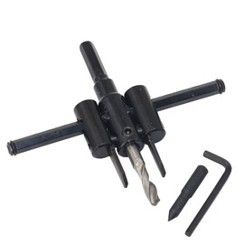 YFFSFDC Free Cone Free Cone Cemented Carbide Metal Wood Circle Hole Saw Bit Cutter for Charging Drills, Adjustable, DIY Tools, New Construction Materials, Acrylic Plates, For Carpentry, Electric Drill, Black (1.2 - 4.7 inches (30 - 120 mm)