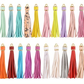 Pack of 20 Colourful Tassels, Bags Decor Tassels, Tassels, Leather Tassel Pendants, Leather Tassel Colourful, Tassels Pendants, Mini Tassels for Bag Jewellery Crafts DIY Tassels Accessories