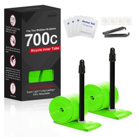 Hycline 2-Pack TPU Bicycle Inner Tubes: 700 x 18-32C (28 Inch) TPU Road Bike Tubes Ultralight (35 g), 65 mm Presta Valve with 2 Tyre Levers