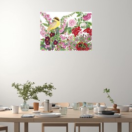 Fine Art Canvas Warbler With Frog Canvas Wall Decor by Artist Carissa Luminess for Living Room, Bedroom, Bathroom, Kitchen, Office, Bar, Dining & Guest Room - Ready to Hang - 28 in x 21 in