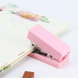 Buqoo Pink Mini Stapler Small Cute Office Stapler for Desk 24/6 N 12 Sheets Capacity Effortless Desktop Staplers Standard for School and Desk Supplies