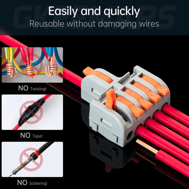 GKEEMARS 26Pcs Compact Splicing Connectors Wire Connectors Kit 2, 3
