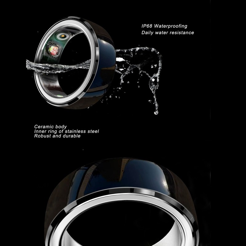 Smart Ring Sleep Fitness Tracker IP68 Waterproof Ceramic NFC Ring