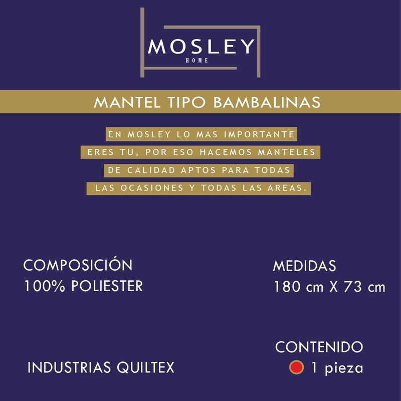 Mosley Mantel Bambalina para tablon de Banquetes 2 Medidas Varios