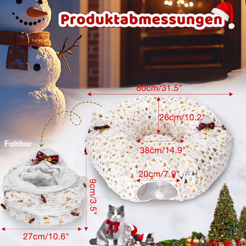 Iptienda Cat Tunnel, Cat Toy for Indoor Cats with Cat