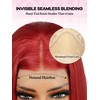 topshe Red Lace Front Wigs for Women,13x4 HD Lace Long