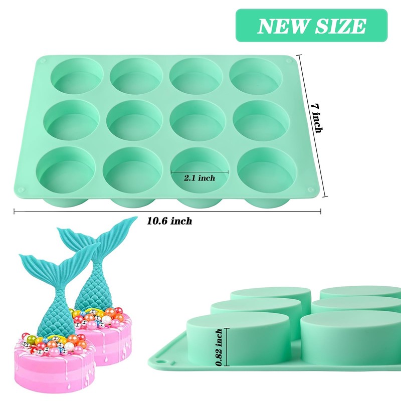 Actvty Round Chocolate Cookie Molds, 3 Pieces 12-Cavity Cylinder Chocolate