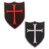 EnigmaGlow 2 Pcs Knight Templar Crusader Cross Patch 3D PVC