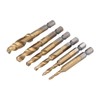 6Pcs Combination Drill Tap Bit 1/4in Hex Shank Spiral Tapping