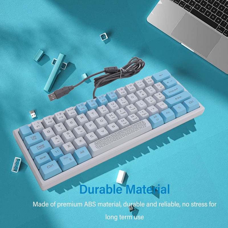 Wired RGB Keyboard Sensitive Operation Quick Response 62 Key White