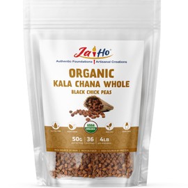 Jai Ho Certified Organic Kala Chana Whole 4 lb | Black Chick Peas | USDA Organic | Non-GMO | Chemical-Free | Premium Quality Kosher | 4 Lb (Kala Chana (Black Chick Peas))