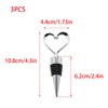 YUYUDEHM 3 PCS Wine Stoppers Heart Shape Wine Bottle Stopper