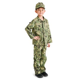 Trendy Apparel Shop Youth Size Kid's US Soldier Camouflage Uniform 3pc Set Costume Cap, Jacket, Pants - NWU III - M