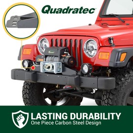 Quadratec Premium Winch Mount Plate - Fits Jeep Wrangler YJ & TJ 1987-2006 - Jeep TJ Winch Mounting Plate Jeep TJ Winch Plate Mount Hitch Plate Mount - Supports 10" x 4.5" Winch - Sleek Satin Black