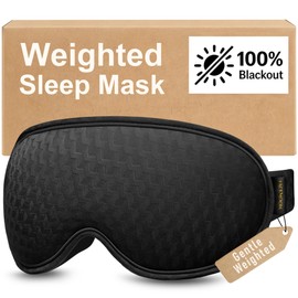 Blackout Weighted Eye Mask for Sleep: Gentle Deep-Pressure 3D Contoured Mask for Men & Women – Eyelash-Free, Breathable, Designed to Promote Relaxation & Rest in Light-Sensitive Settings – Black