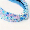 Wide Sequined Headband, Knotted Design, Rainbow Multi-Color, Padded Hair Accessory