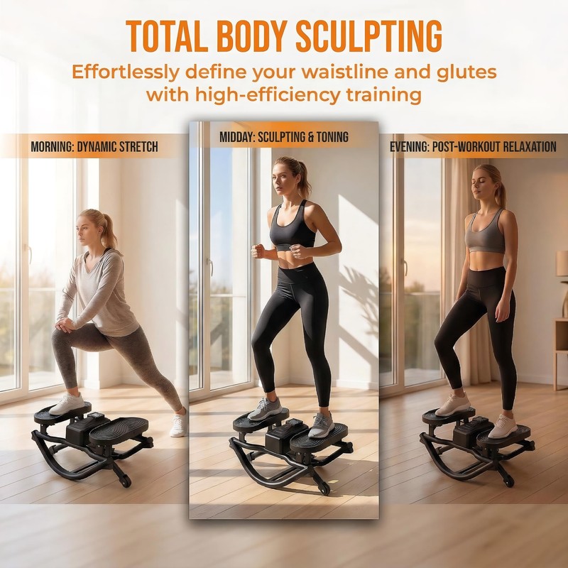 Rocking Steppers for Exercise at Home,3D Motion Stair Stepper with