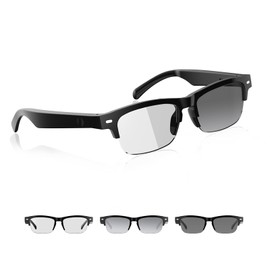 Tulbeys Smart Glasses for Men Women - Bluetooth Audio Glasses with Photochromic Lenses, Build in Mic & Speaker IPX4 Waterproof Voice Assistant Open-Ear Lightweight Design for Work Fitness Gaming