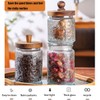 MQMCPDS Vintage Glass Jars with Airtight Wood Lids & Handles